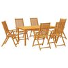 vidaXL 7 pcs conjunto de jantar para jardim 180x90x75 cm madeira de ac&aacute;cia maci&ccedil;a