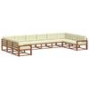 vidaXL Conjunto de Sof&aacute;s para Exterior 10 pcs Natural e Creme