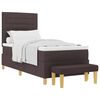 vidaXL Cama Box com cabeceira Castanho escuro 200 x 90 cm tecido