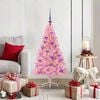 vidaXL &Aacute;rvore de Natal Artificial Pr&eacute;-iluminada Rosa 120 cm PVC