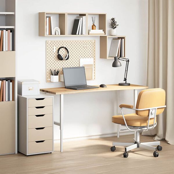 vidaXL Tampo mesa retangular 140x50x2,5 cm carvalho maci&ccedil;o n&atilde;o tratado