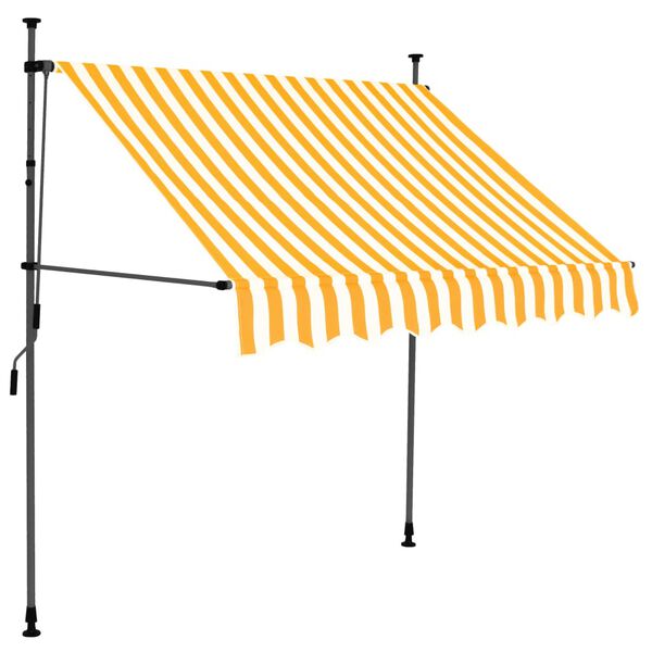 vidaXL Toldo retr&aacute;til manual com LED 200 cm branco e laranja