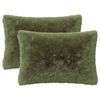 vidaXL Capa almofada 2 pcs HEERLEN Verde 50 x 70 cm Fleece PV