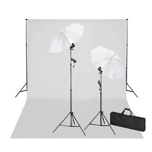 vidaXL Kit de est&uacute;dio com fundo branco 600x300 e luzes