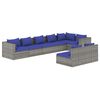 vidaXL 8 pcs conjunto lounge de jardim c/ almofad&otilde;es vime PE cinzento