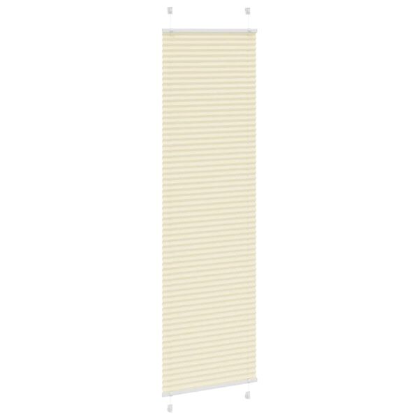 vidaXL Creme Plissada Cega 65x200 cm Largura Tecido 64,4 cm Poli&eacute;ster