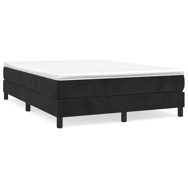 vidaXL Cama com molas/colchão 140x190 cm veludo preto