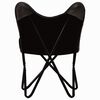 vidaXL Cadeiras borboleta 2 pcs tam. infantil couro genu&iacute;no preto