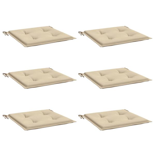 vidaXL Almofad&otilde;es p/ cadeiras jardim 6 pcs 40x40x4 cm oxford bege