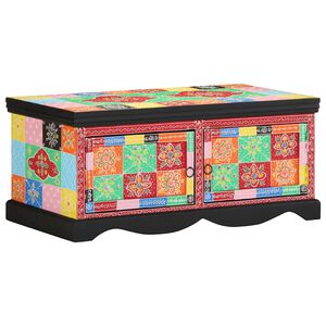 vidaXL Mesa de centro 90x50x40 cm madeira de mangueira maci&ccedil;a multicor