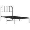 vidaXL Estrutura de cama com cabeceira 90x190 cm metal preto