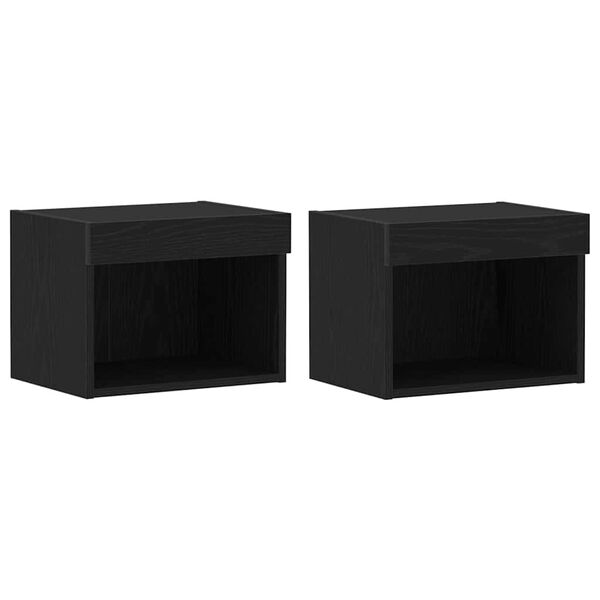 vidaXL Conjunto de m&oacute;vel de TV 2 pcs Carvalho Preto 40 x 30 x 30 cm