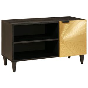 vidaXL Gabinete para TV Preto e Ouro 80 x 33 x 46 cm
