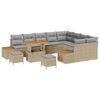vidaXL Conjunto de Sof&aacute; de Jardim 12 pcs Bege e Cinza Claro