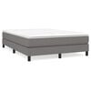 vidaXL Estrutura de cama com molas 140x200 cm tecido cinzento-escuro