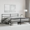 vidaXL Estrutura de cama pain&eacute;is cabeceira e p&eacute;s 200x200cm metal preto