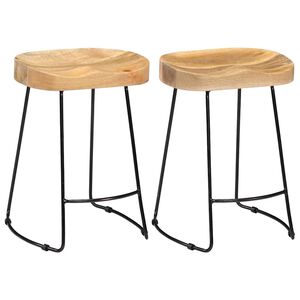 vidaXL Bancos de bar Gavin 2 pcs madeira mangueira maci&ccedil;a