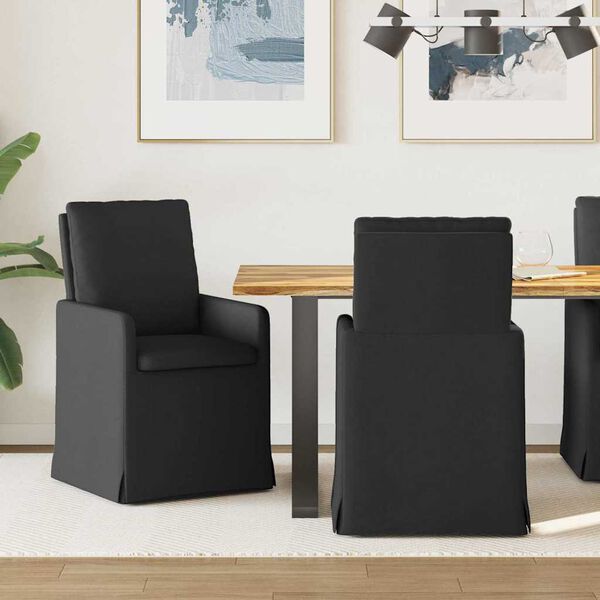 vidaXL Cadeiras de Jantar 2 pcs Preto 57 x 67 x 98 cm tecido