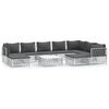 vidaXL 10 pcs conjunto lounge de jardim com almofad&otilde;es a&ccedil;o branco