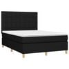 vidaXL Cama box spring c/ colch&atilde;o e LED 140x200 cm tecido preto