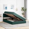 vidaXL Cama com Armazenamento Verde Escuro 140 x 190 cm Veludo