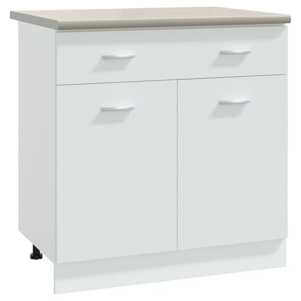 vidaXL Bancada de cozinha aglomerado 80x60x2,8 cm cor creme