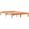 vidaXL Estrutura cama c/ cabeceira 140x190cm pinho maci&ccedil;o castanho-mel