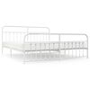 vidaXL Estrutura de cama com cabeceira e p&eacute;s 193x203 cm metal branco