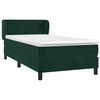 vidaXL Cama com molas/colch&atilde;o 80x200 cm veludo verde-escuro