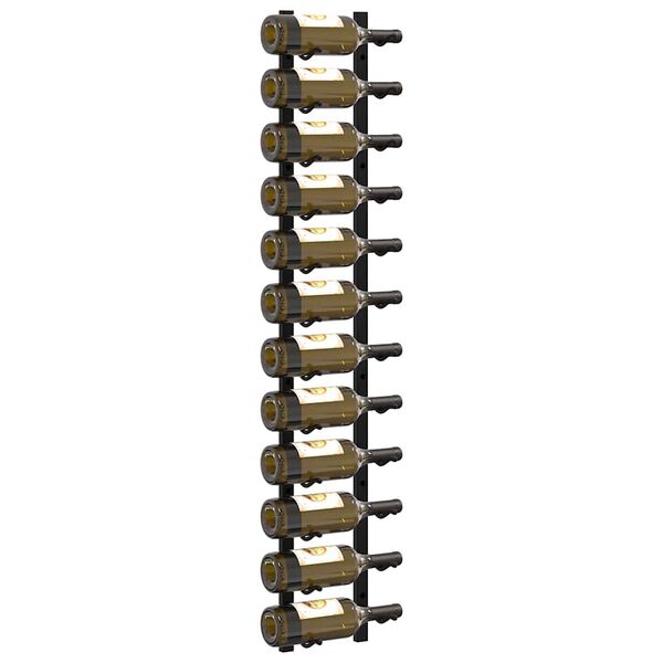 vidaXL Garrafeira de parede para 12 garrafas ferro preto