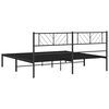 vidaXL Estrutura de cama com cabeceira 200x200 cm metal preto