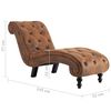 vidaXL Chaise longue camurça artificial castanho
