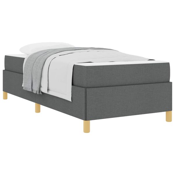 vidaXL Estrutura da Cama com colch&atilde;o Cinza Escuro 100 x 200 cm tecido