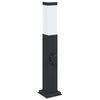 vidaXL Lumin&aacute;ria de poste com tomada, 50 cm, preta, IP44