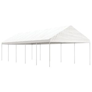 vidaXL Gazebo com telhado 11,15x4,08x3,22 m polietileno branco