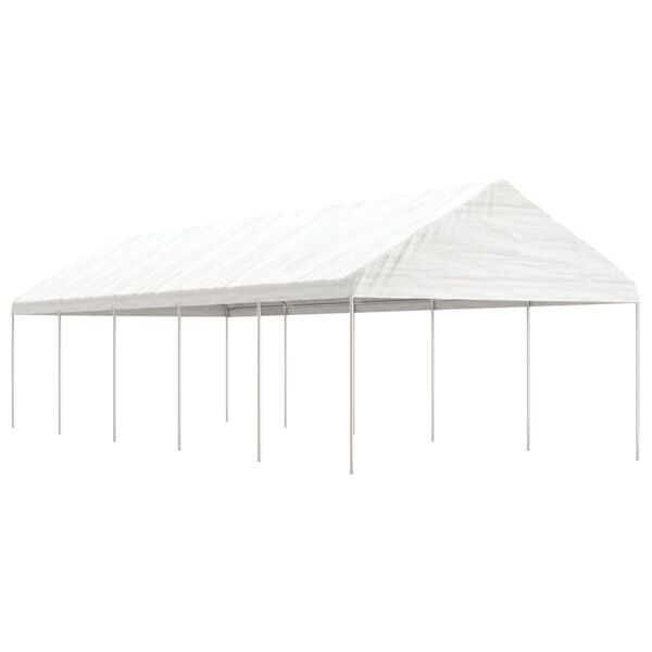 vidaXL Gazebo com telhado 11,15x4,08x3,22 m polietileno branco