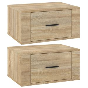 vidaXL Mesas de cabeceira parede 2 pcs 50x36x25 cm cor carvalho sonoma