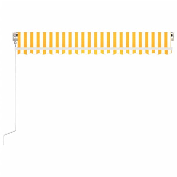 vidaXL Toldo retrátil automático 450x300 cm amarelo e branco