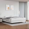 vidaXL Cama com molas/colch&atilde;o 180x200 cm couro artificial branco