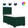 vidaXL Cama com molas/colch&atilde;o 90x200 cm veludo verde-escuro
