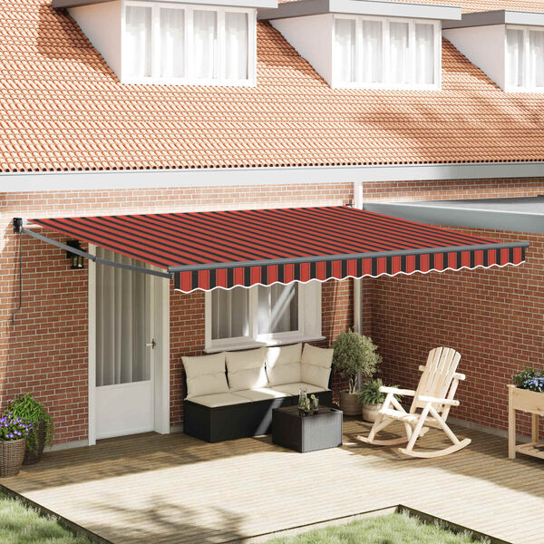 vidaXL Toldo Laranja e Marrom 450 x 300 x 165 cm Poli&eacute;ster e Metal