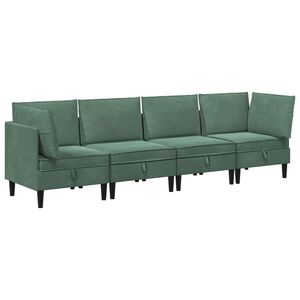 vidaXL Conjunto de M&oacute;veis para Sala de Estar 4 unid. Verde do Mar