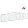 vidaXL Cestos gabi&atilde;o arqueados 3 pcs 400x30x80/100cm ferro galvanizado