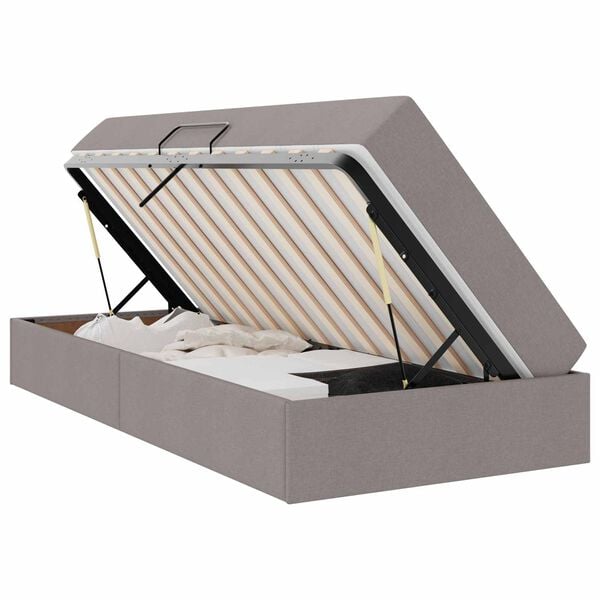 vidaXL Cama com arruma&ccedil;&atilde;o e colch&atilde;o Cinzento-acastanhado 90 x 190 cm