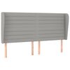 vidaXL Cabeceira cama c/ abas tecido 183x23x118/128 cm cinzento-claro
