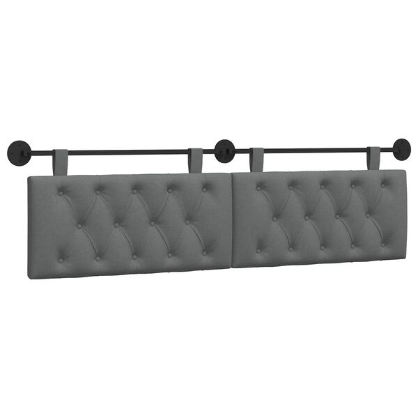 vidaXL Cabeceira Suspensa Cinza Escuro 170 x 55 x 7 cm tecido