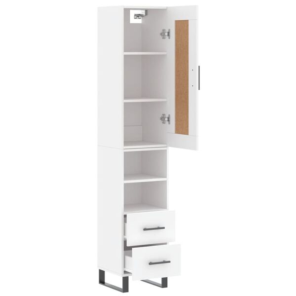 vidaXL Arm&aacute;rio alto 34,5x34x180 cm madeira processada branco