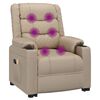 vidaXL Poltrona de massagens elevat&oacute;ria couro artificial cappuccino
