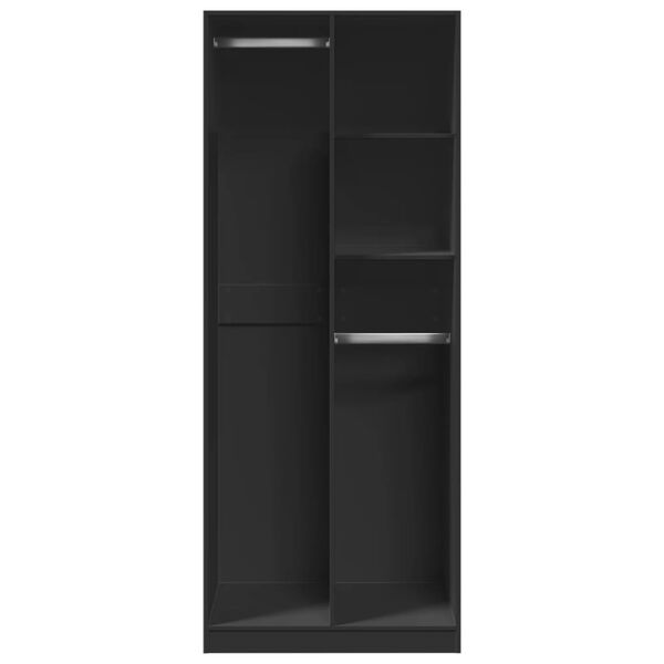 vidaXL Roupeiro 80x50x200 cm derivados de madeira preto