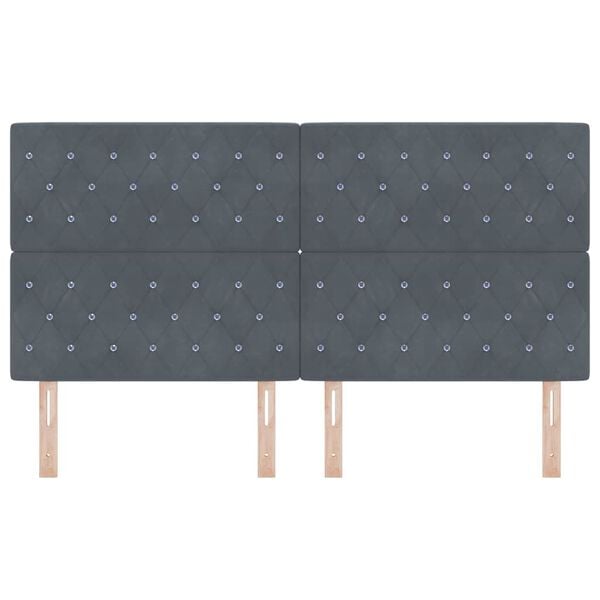 vidaXL Cabeceira com cabeceira Cinza Escuro 180 cm Couro Sint&eacute;tico